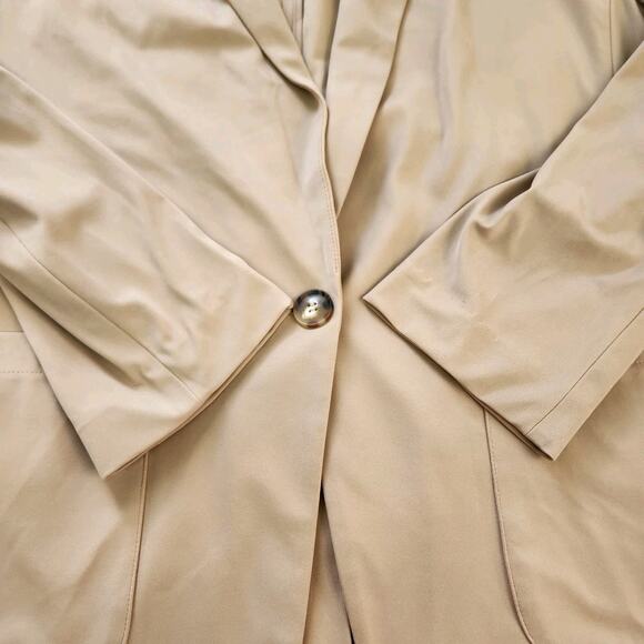 Lou & Grey Notched Lapel Long Sleeve One Button Blazer Camel Size Large - Picture 8 of 10